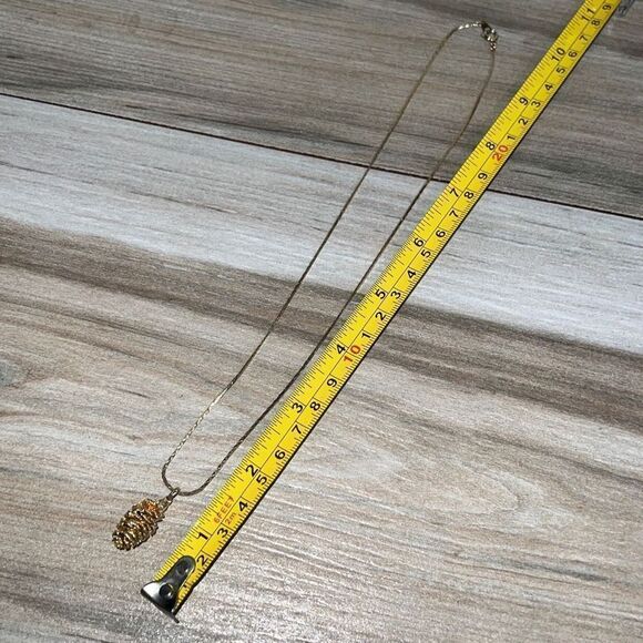 Pine Cone Gold Tone Necklace on 18” Chain Great Mom Gift - Picture 4 of 6